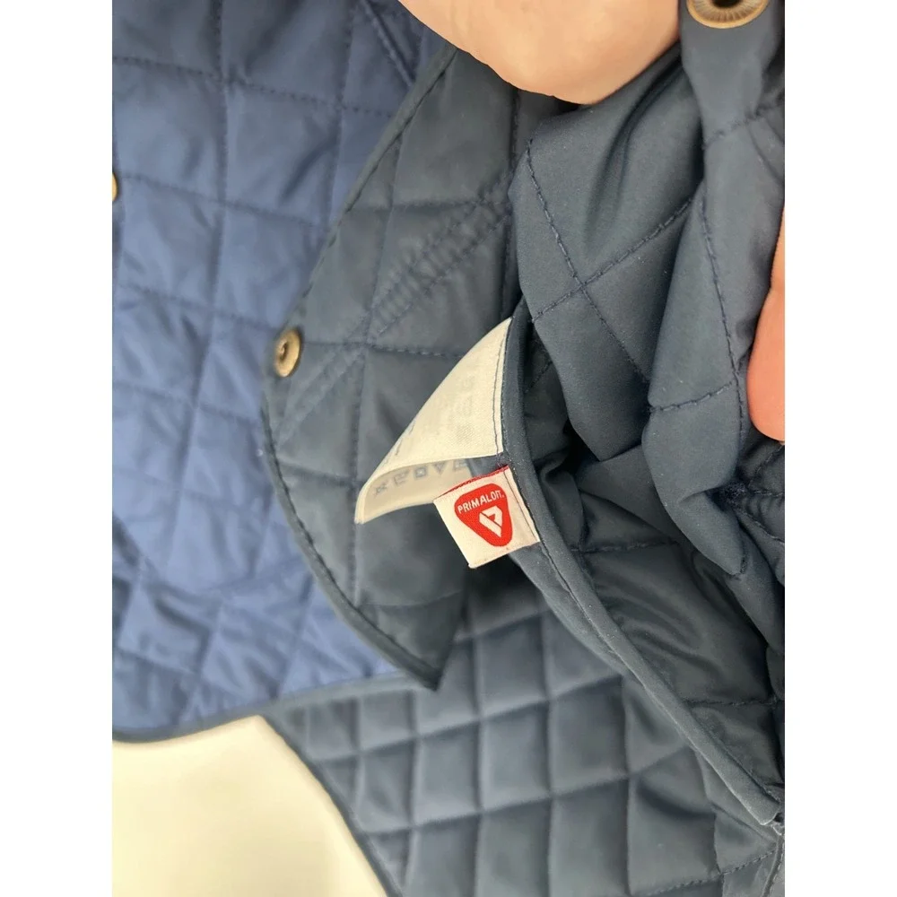 Lands End Quilted Vest‎ Womens Large Barn Chore Corduroy Collar Snap Primaloft